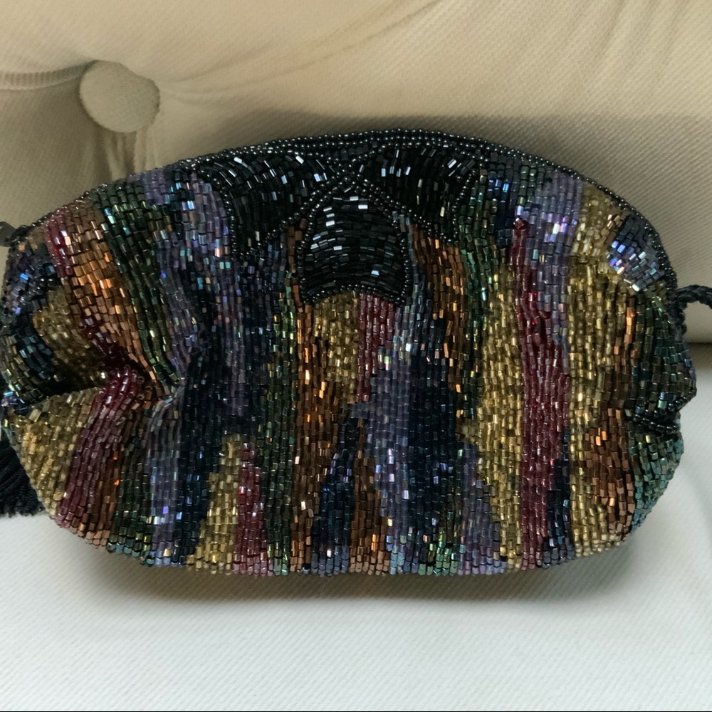 Vintage Beaded multi/color mini Purse